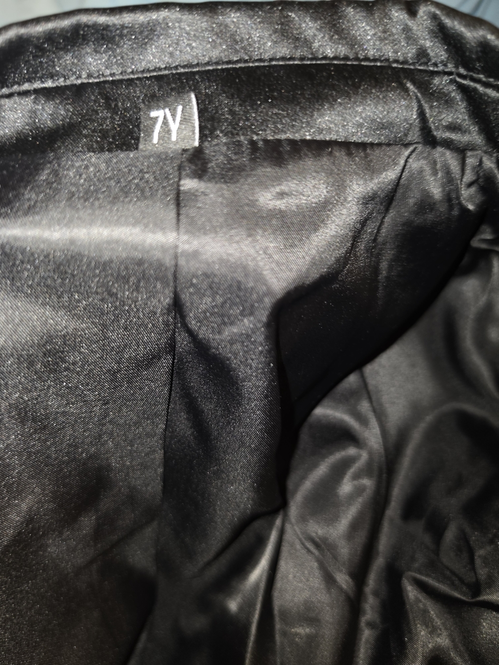 Kids Black Tuxedo Jacket with Gold Sequin Accent - Picture 6 of 7